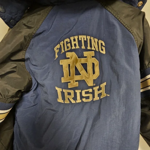 Vintage 90s Norte Dame Fighting Irish Starter Pullover Jacket Size L